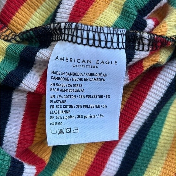 American Eagle Outfitters Size Medium M Rainbow Striped Tube Top Cropped - Picture 5 of 5